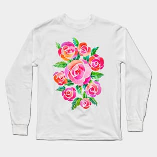 watercolor vintage roses Long Sleeve T-Shirt